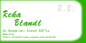 reka blandl business card